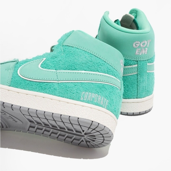 NIKE CORPORATE X JORDAN AIR SHIP GOT EM SNEAKERS LIGHT MENTA Sz 6 M - Picture 9 of 16